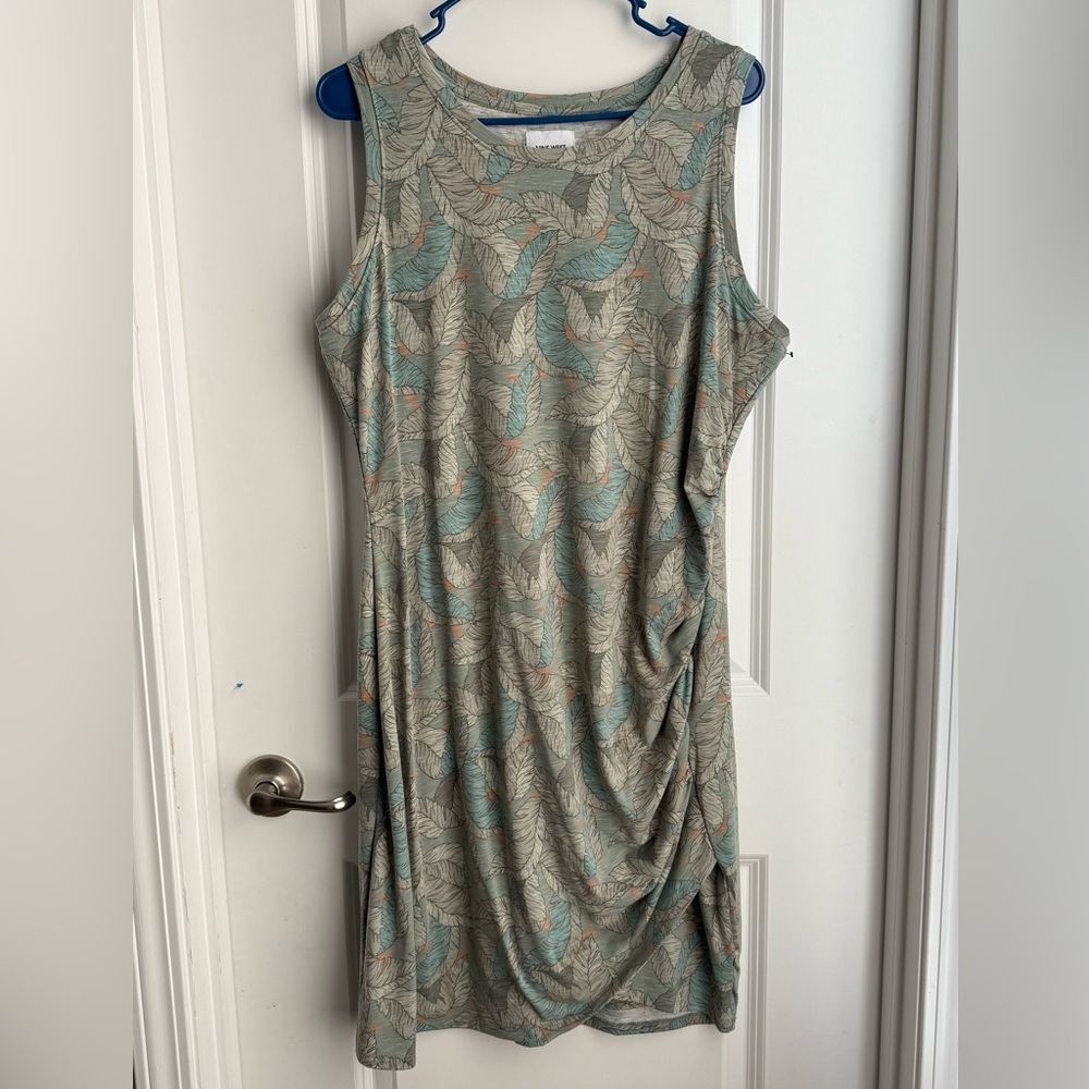 Nine West Green Leaf Print Midi Dress XL